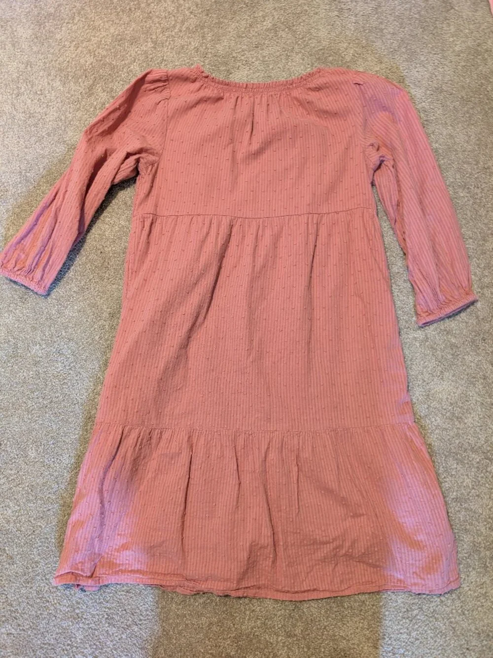100% cotton long sleeve dress size small 6-7